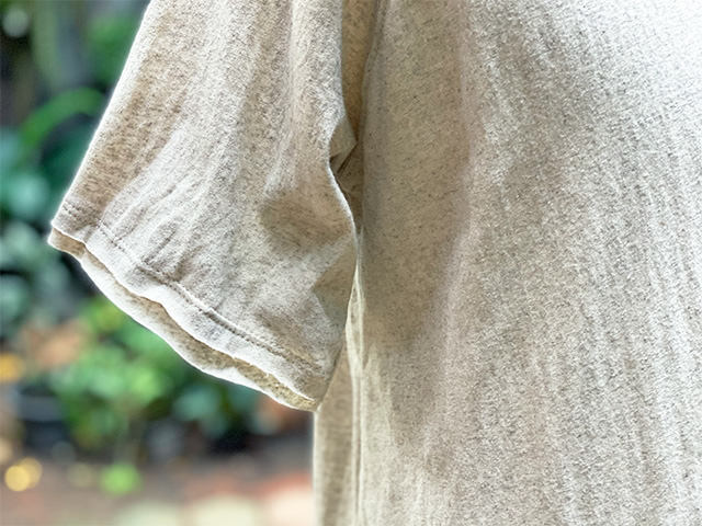 asana ヘンプコットン 薄手 メンズ ラグラン Tee・きなり