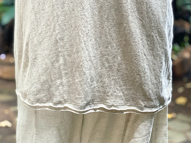 asana ヘンプコットン 薄手 メンズ ラグラン Tee・きなり