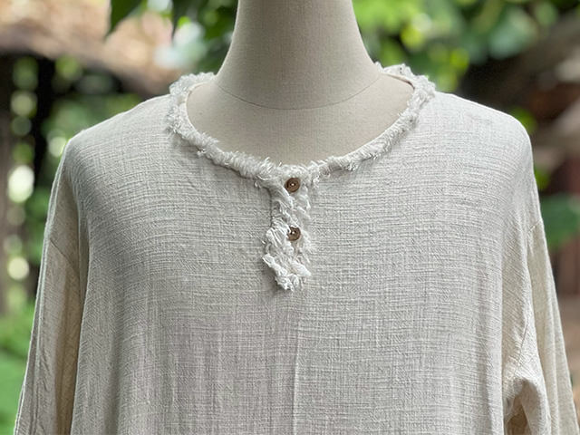 asana HEMP100% やわらか ゆったり シャツ・きなり