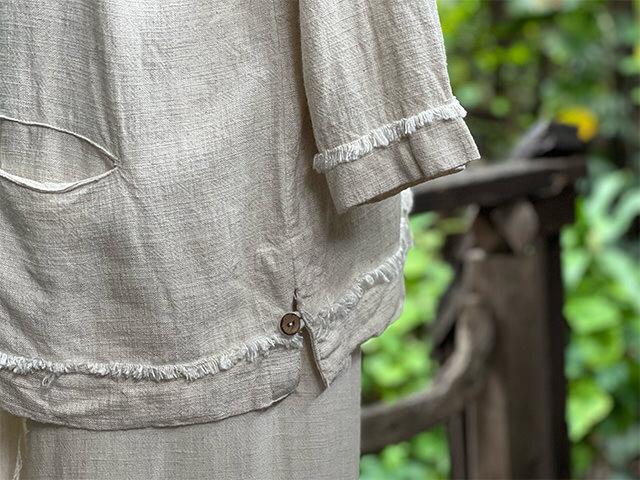 asana HEMP100% やわらか ゆったり シャツ・きなり