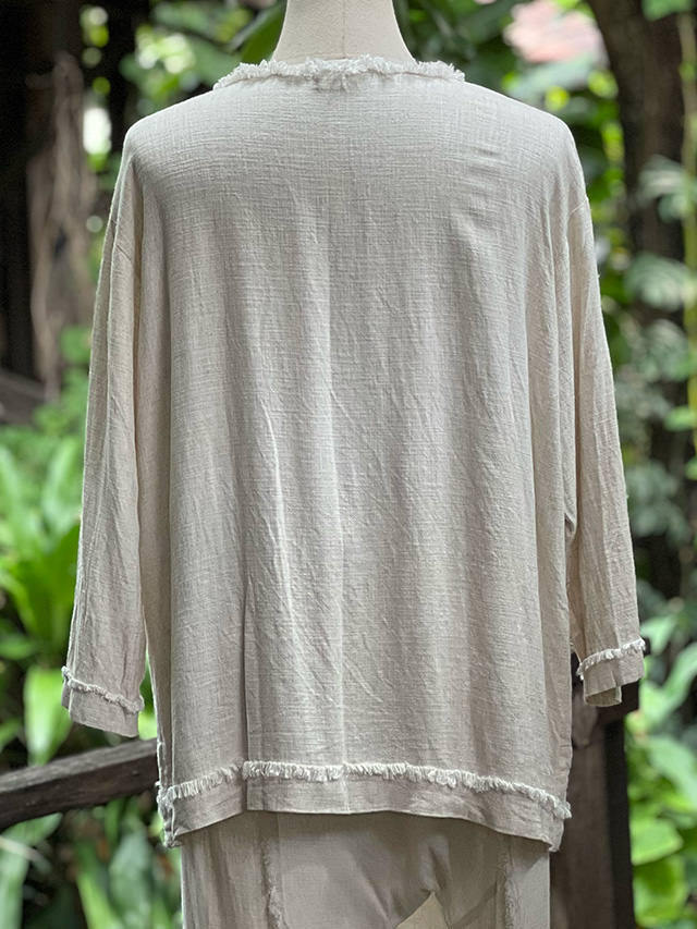 asana HEMP100% やわらか ゆったり シャツ・きなり【パヤカ オンライン
