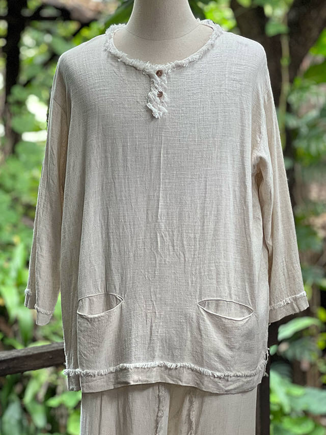 asana HEMP100% やわらか ゆったり シャツ・きなり【パヤカ オンライン