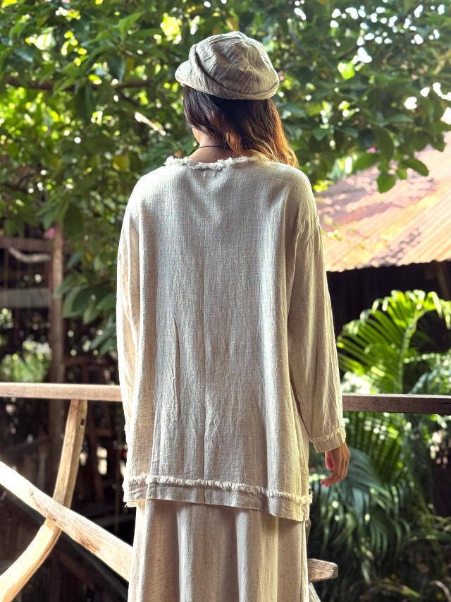 asana HEMP100% やわらか ゆったり シャツ・きなり【パヤカ オンライン