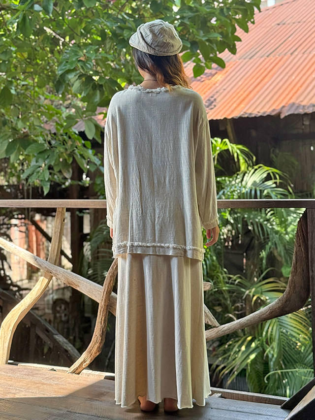 asana HEMP100% やわらか ゆったり シャツ・きなり【パヤカ オンライン