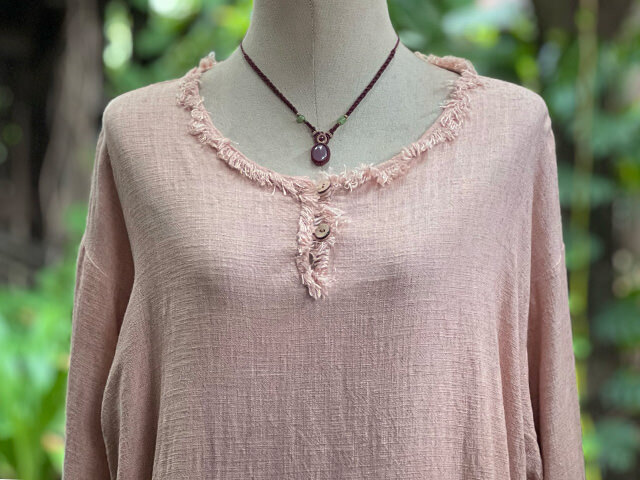 asana HEMP100% やわらか ゆったり シャツ・草木染め