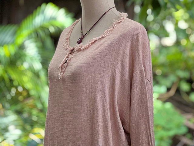 asana HEMP100% やわらか ゆったり シャツ・草木染め