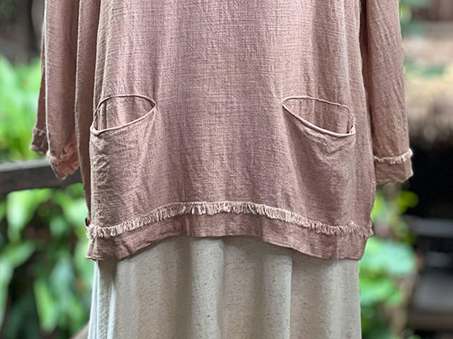 asana HEMP100% やわらか ゆったり シャツ・草木染め