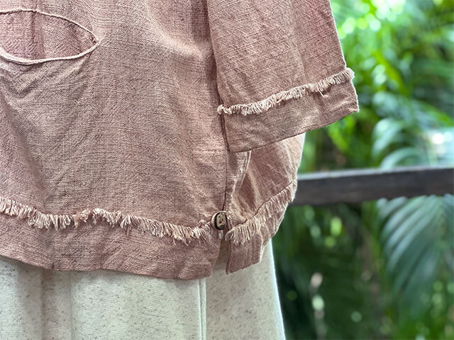 asana HEMP100% やわらか ゆったり シャツ・草木染め