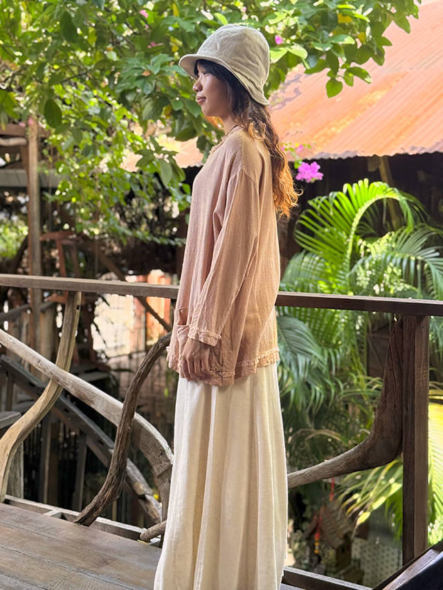 asana HEMP100% やわらか ゆったり シャツ・草木染め【パヤカ