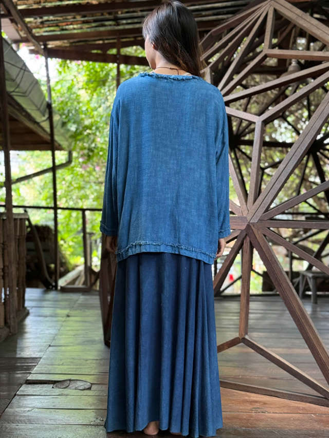 asana HEMP100% やわらか ゆったり シャツ・草木染め【パヤカ