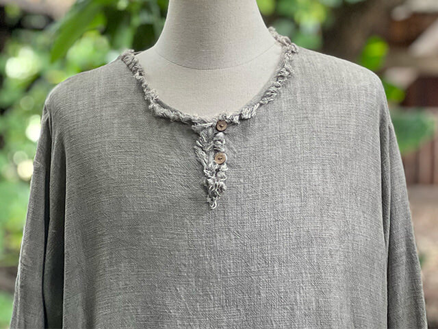 asana HEMP100% やわらか ゆったり シャツ・草木染め