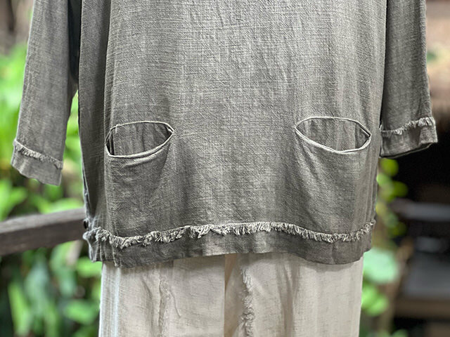 asana HEMP100% やわらか ゆったり シャツ・草木染め