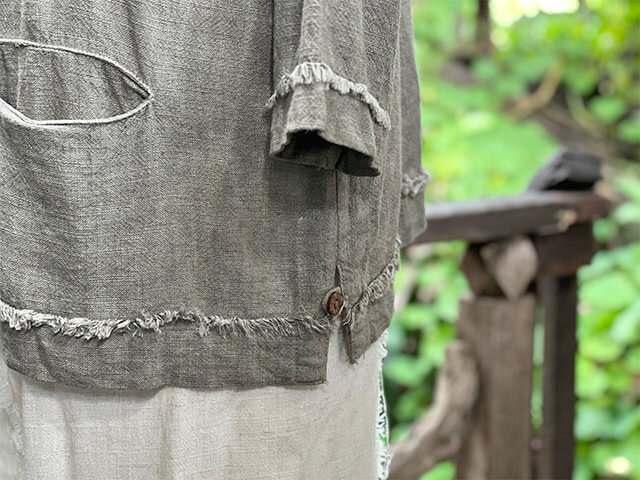 asana HEMP100% やわらか ゆったり シャツ・草木染め