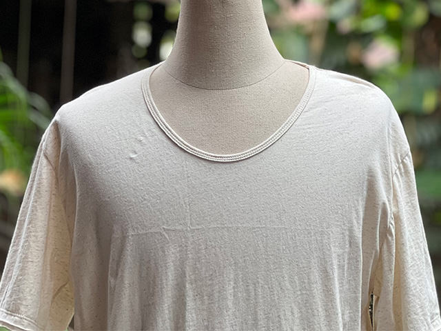 asana ヘンプコットン 薄手 メンズ Tee・きなり