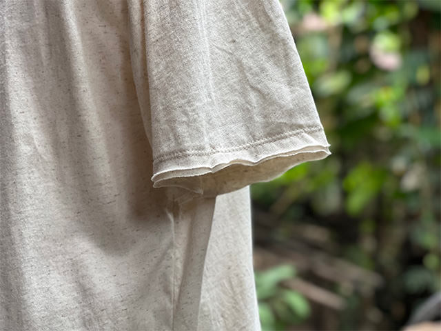 asana ヘンプコットン 薄手 メンズ Tee・きなり