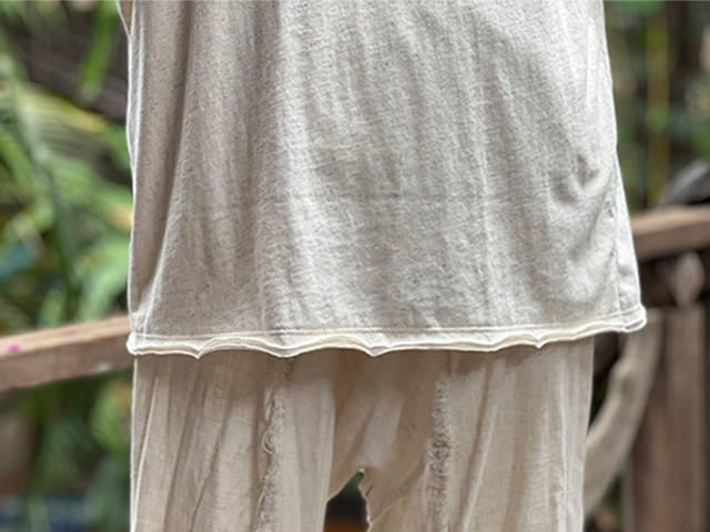 asana ヘンプコットン 薄手 メンズ Tee・きなり