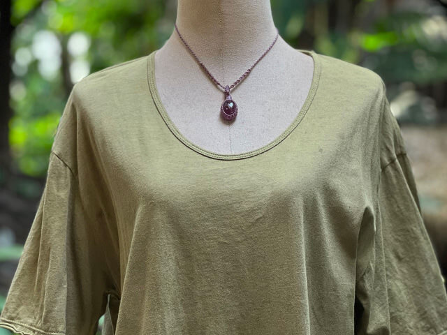 asana ヘンプコットン 薄手 メンズ Tee・草木染め