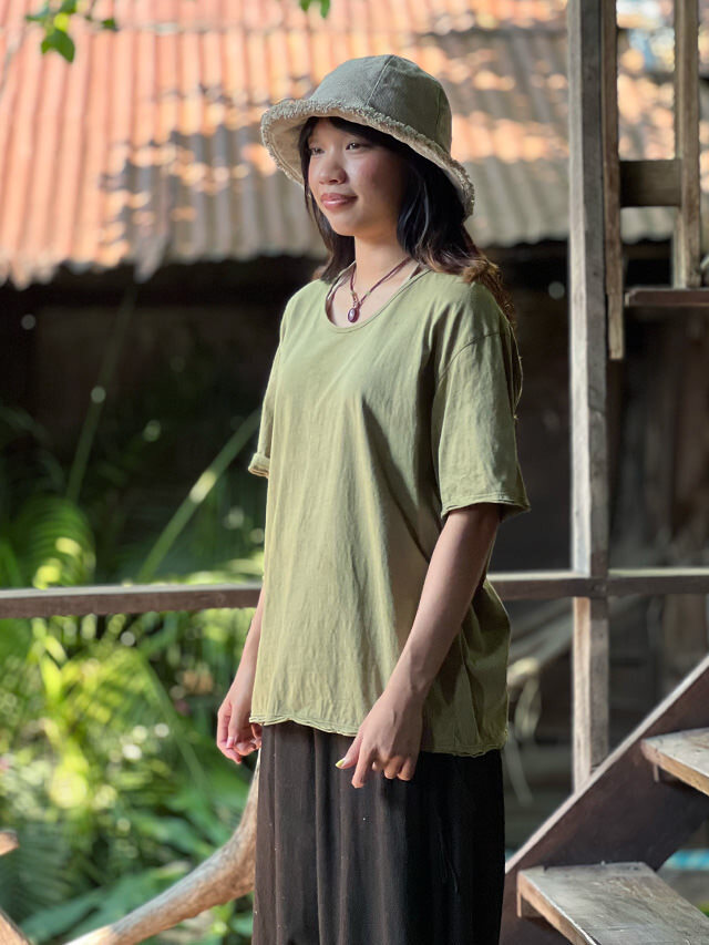 asana ヘンプコットン 薄手 メンズ Tee・草木染め【パヤカ オンライン