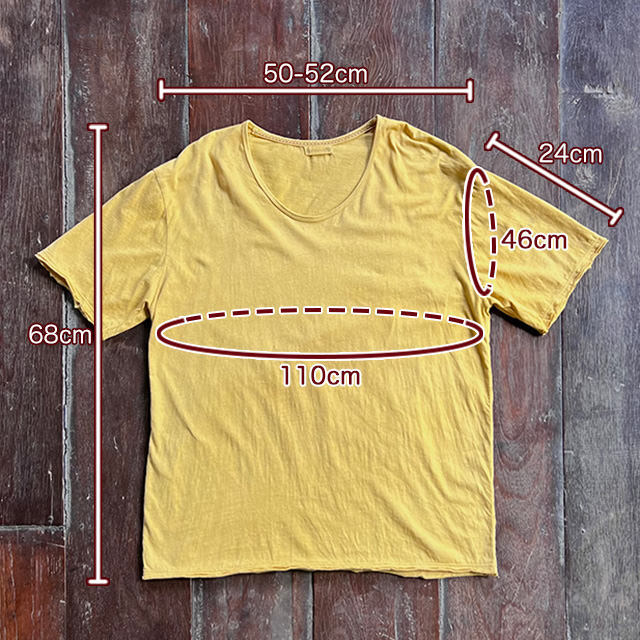 asana ヘンプコットン 薄手 メンズ Tee・きなり