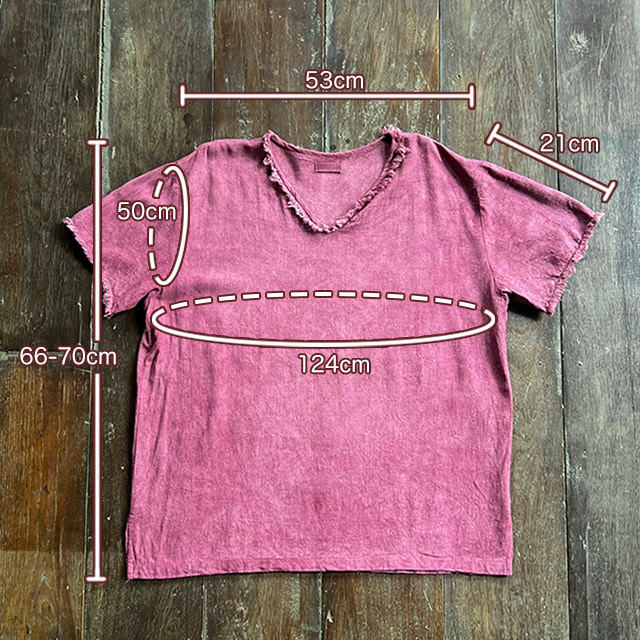 asana ヘンプコットン 薄手 メンズ Tee・きなり