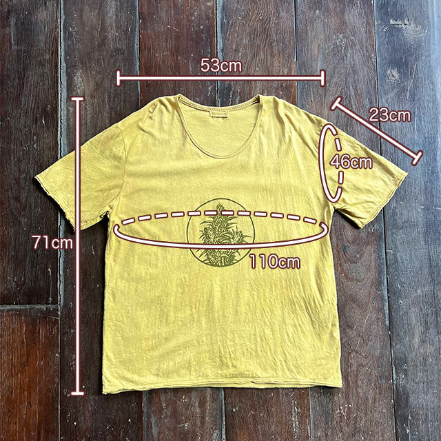 asana ヘンプコットン 薄手 メンズ Tee・きなり