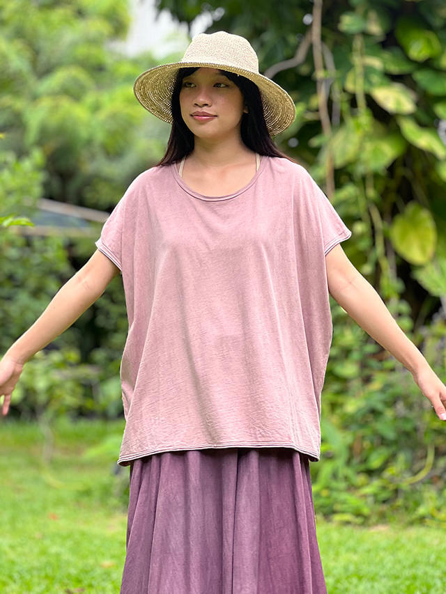 asana ヘンプコットン 薄手 ゆったり Tee・草木染め【パヤカ