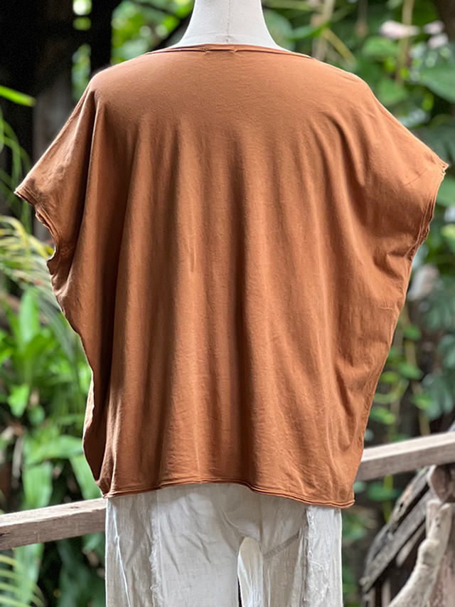 asana ヘンプコットン 薄手 ゆったり Tee・草木染め【パヤカ