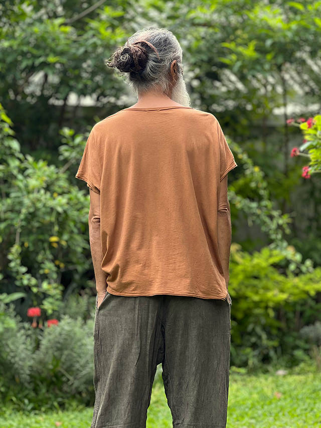 asana ヘンプコットン 薄手 ゆったり Tee・草木染め【パヤカ