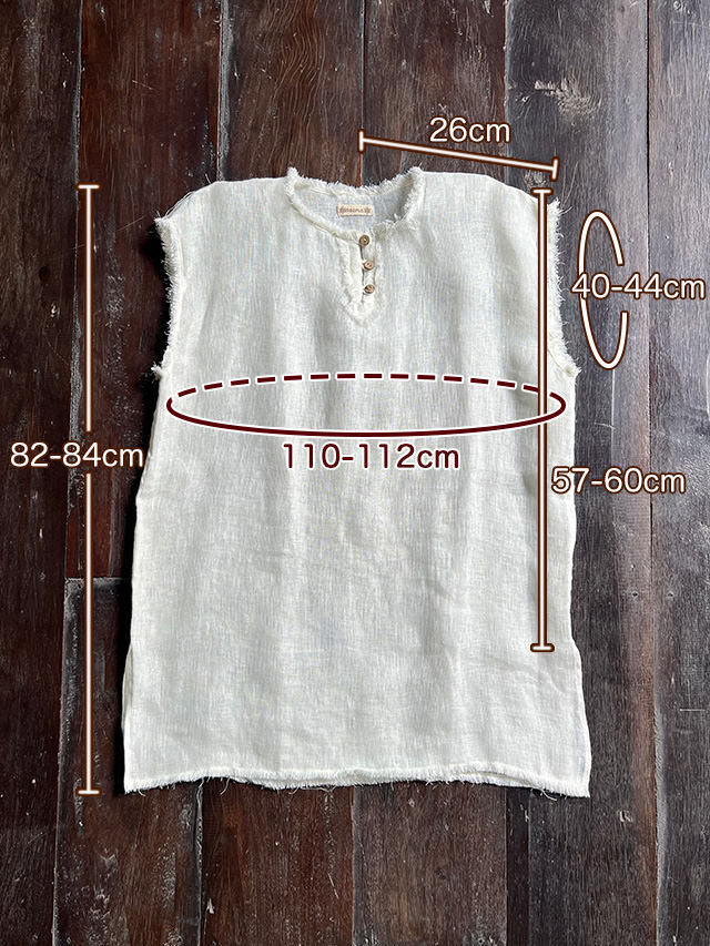 asana ヘンプコットン 薄手 メンズ Tee・きなり