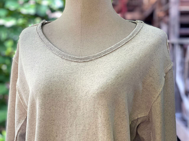 asana ヘンプコットン ふかふか リバーシブル トレーナー・きなり