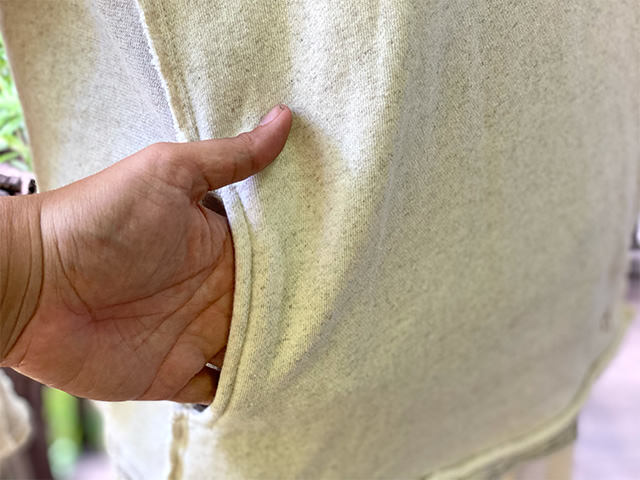 asana ヘンプコットン ふかふか リバーシブル トレーナー・きなり