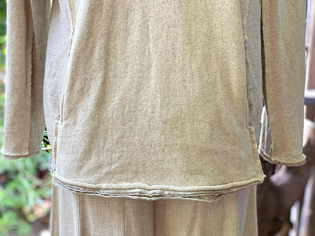 asana ヘンプコットン ふかふか リバーシブル トレーナー・きなり