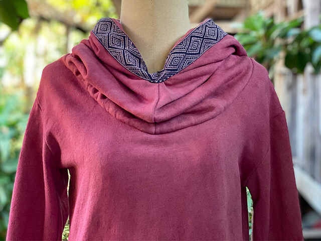 asana ヘンプコットン ふかふか ゆったり フード パーカー・草木染め