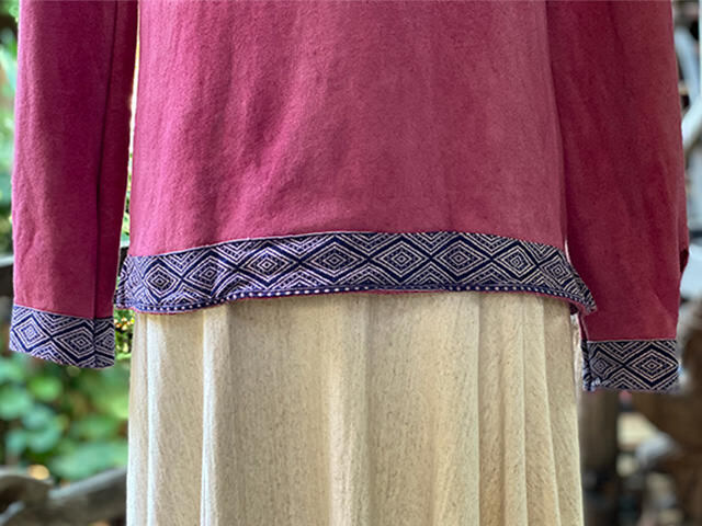 asana ヘンプコットン ふかふか ゆったり フード パーカー・草木染め