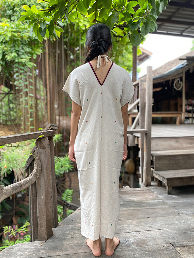 Hemp100 ヤオ族 手縫い 手刺繍 貫頭衣 ロング ワンピース パヤカ オンラインショップ Hemp100 ヤオ族 手縫い 手刺繍 貫頭衣 ロング ワンピース パヤカ オンラインショップ