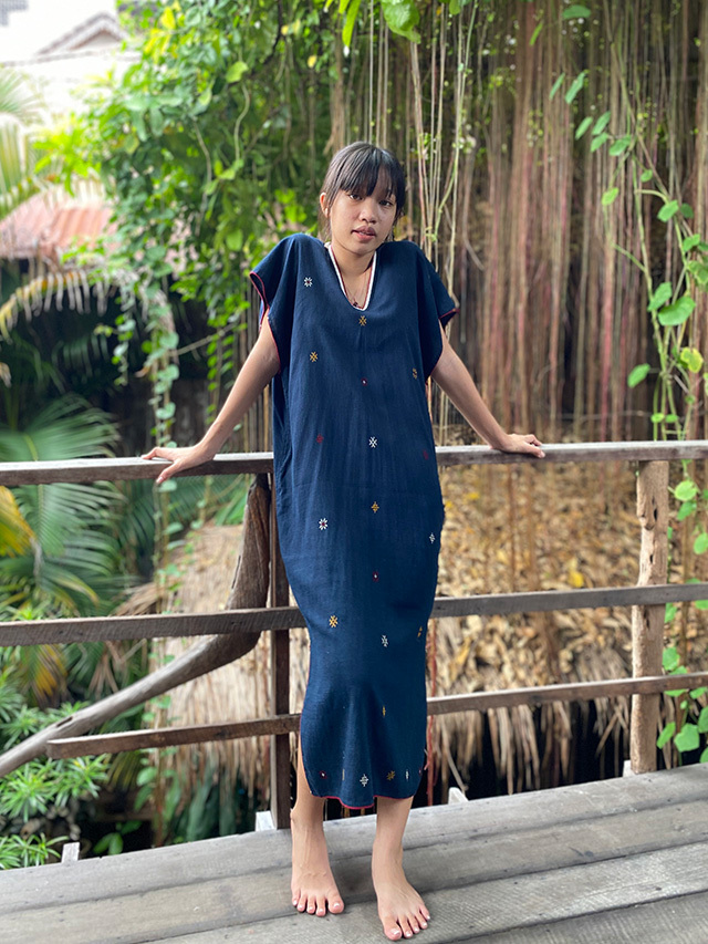 Hemp100 ヤオ族 手縫い 手刺繍 貫頭衣 ロング ワンピース パヤカ オンラインショップ Hemp100 ヤオ族 手縫い 手刺繍 貫頭衣 ロング ワンピース パヤカ オンラインショップ