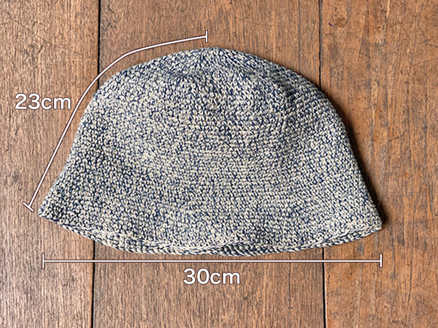 HEMP100% 手編み インディゴ きなり ハット