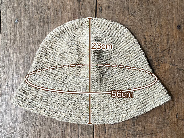 asana HEMP100% 手編み 帽子・きなり