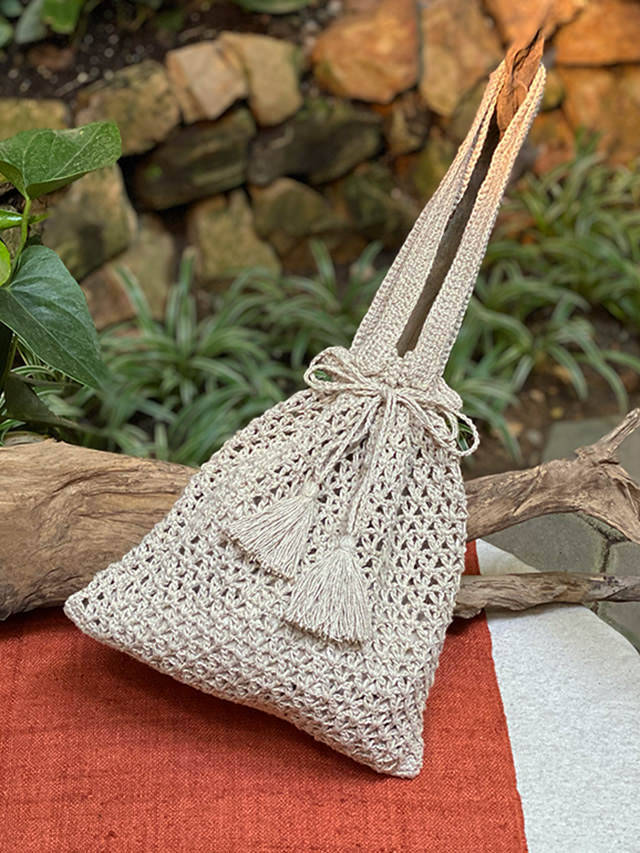 HEMP100% ハニカム編み 巾着 ポーチ【パヤカ オンラインショップ】