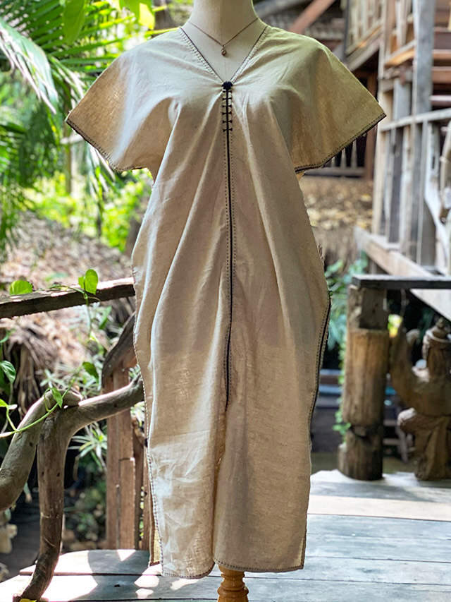 注目ショップ・ブランドのギフト HEMP100% 手縫い ロング 貫頭衣・きなり【パヤカ オンライン トップス