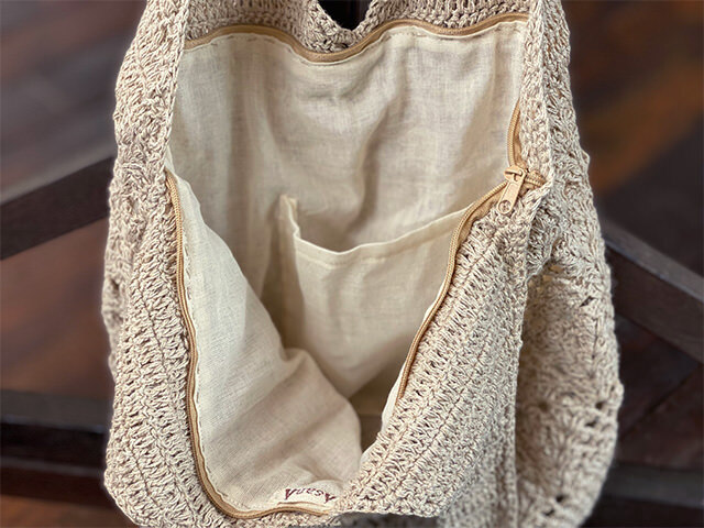 HEMP100% 手編み模様内袋付き ショルダーバッグ【パヤカ オンライン