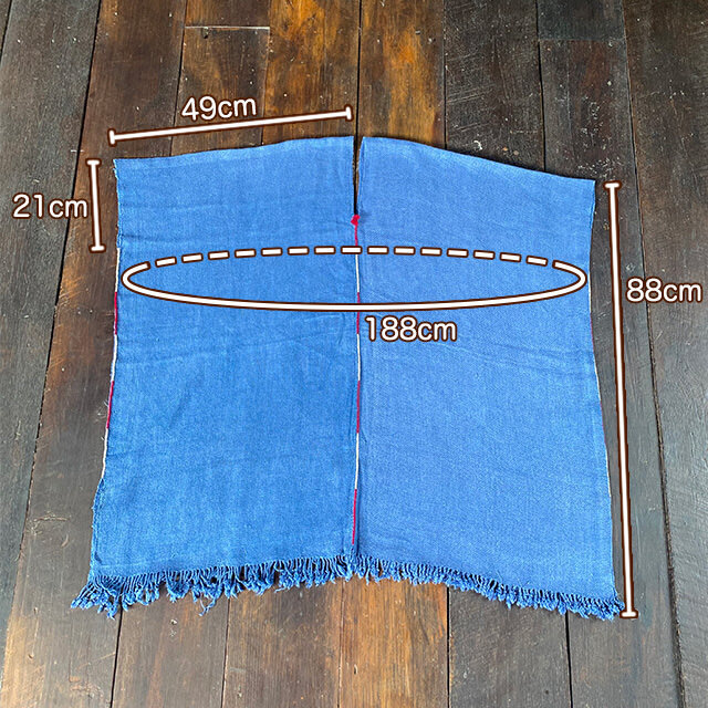 HEMP100% 手織り 貫頭衣 ポンチョ