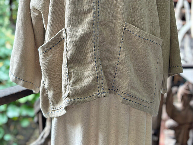 HEMP100% _織り ハンド ステッチ TEE