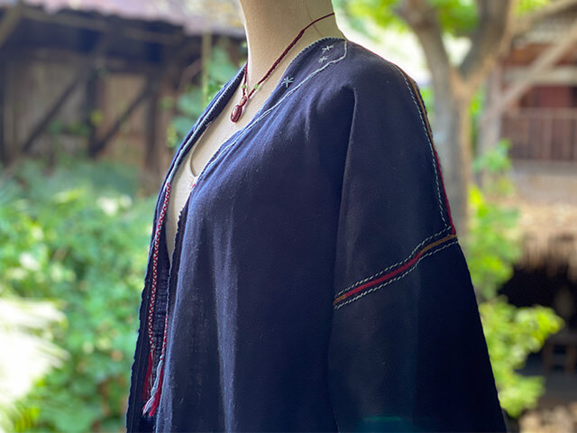 HEMP100% 手縫い 民族 ロング ジャケット・草木染め【パヤカ