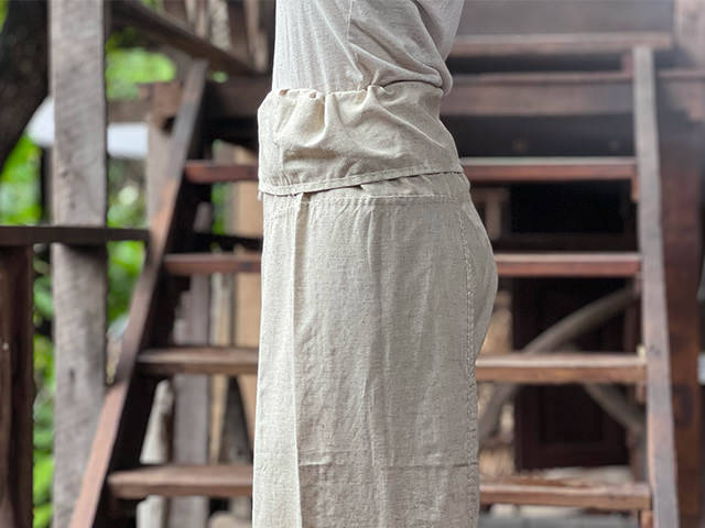 HEMP100% 手縫い タイパンツ・きなり