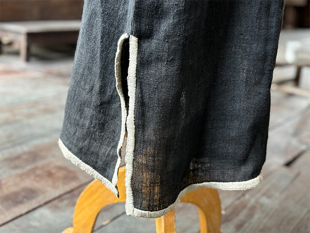 HEMP100% 手織り手刺繍 ワンピース (1点もの)