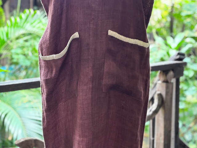 HEMP100% 手織り手刺繍 ワンピース 