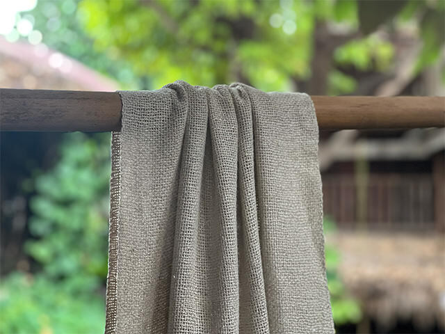 HEMP100% 手織り ショール・きなり