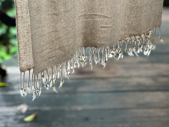 HEMP100% 手織り ショール・きなり