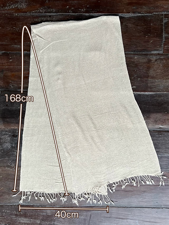 HEMP100% 手織り ショール・きなり